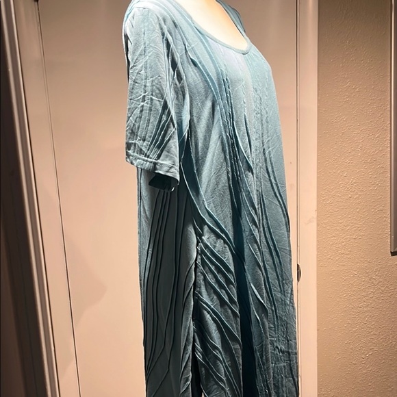 Casual Blue Scoop Neck Mini Sundress - Picture 4 of 16